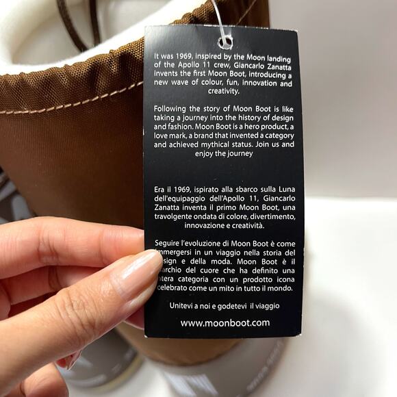 MOON BOOT NWT Icon Nylon Boots in Brown Size 7-8.5 - Picture 15 of 16